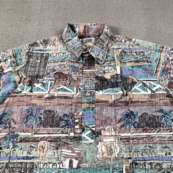 Kahala Polo Shirt Adult Large Short Sleeve Hawaiian Avi Casual Men's - Picture 3 of 14